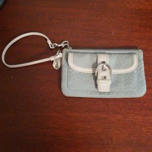 Blue coach wristlet